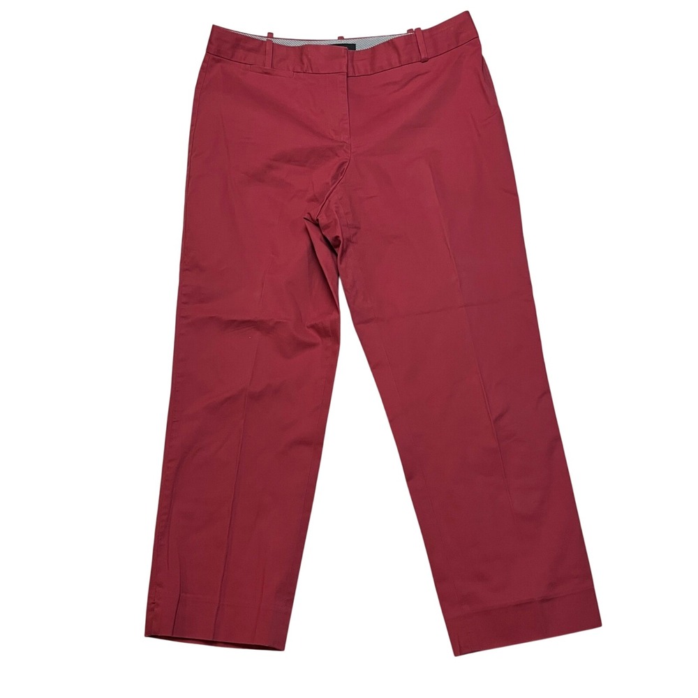 Talbots Pants Womens 8 Red Curvy Fit Straight Leg Cotton Blend Stretch Career